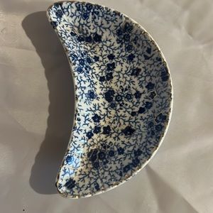 Gold edge crescent moon trinket dish